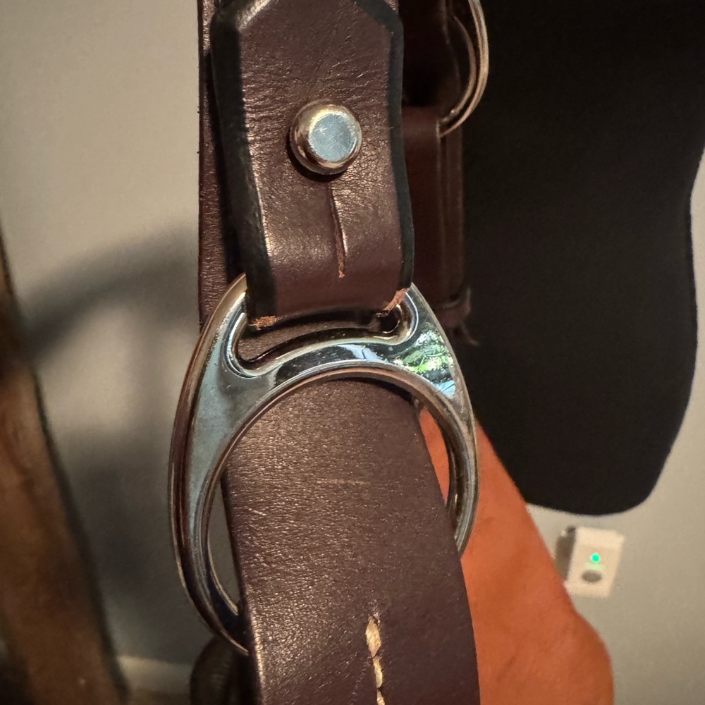 Dooney & Bourke Embossed Logo Pebbled Leather Shoulder Bag - Brown - Picture 5 of 13